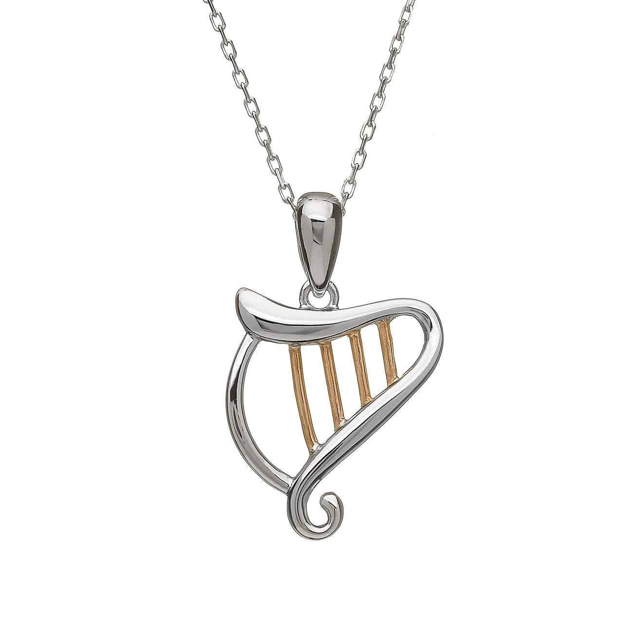 Celtic Harp Pendant with Irish Gold Strings