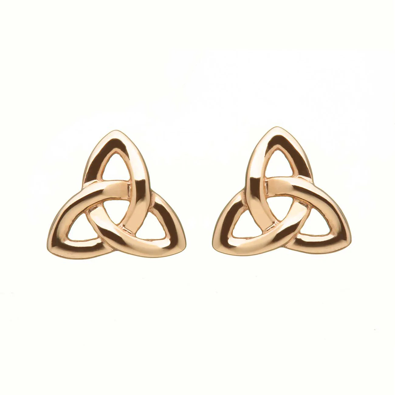 Irish Rose Gold Trinity Stud Earrings
