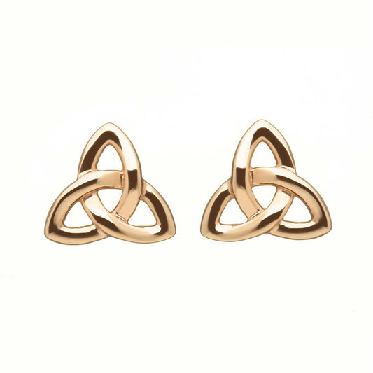 Irish Rose Gold Trinity Stud Earrings